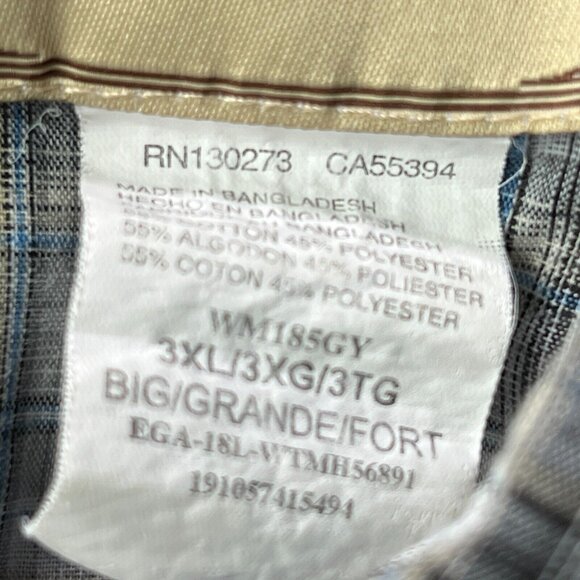 Wrangler Pearl Snap Shirt Mens 3XL Short Sleeve Multicolor Plaid - Picture 4 of 7